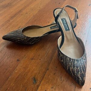 Jerome Dreyfuss Textured Brown Heels